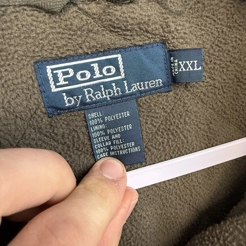 Vintage Polo Ralph Lauren Olive Green Quilted Field Jacket Corduroy Trim Men XXL